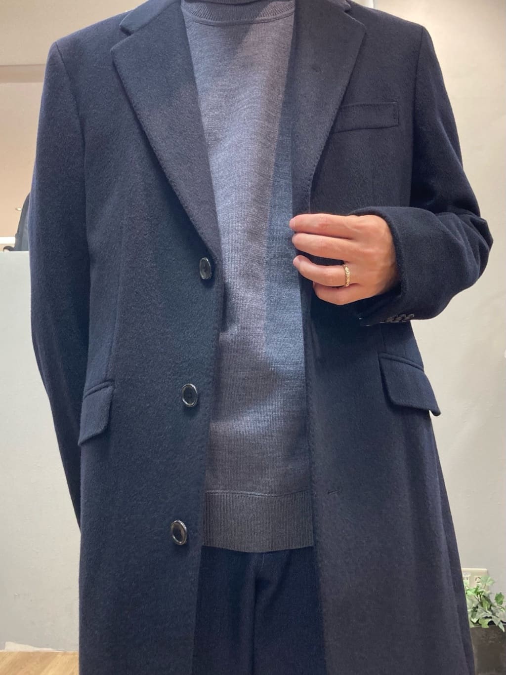 シュンさんの「TAKEO KIKUCHI｜ウールカシミヤブレンド チェスターコート」を使ったコーディネート