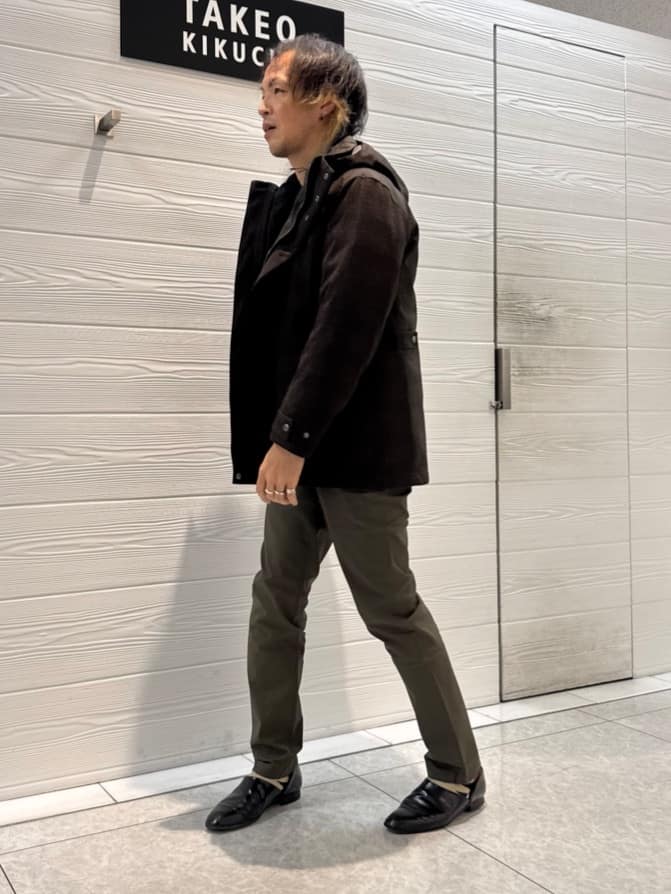井出恭輔さんの「TAKEO KIKUCHI｜【3WAY】ジャカード グレンチェック ダウンライナー ブルゾン」を使ったコーディネート