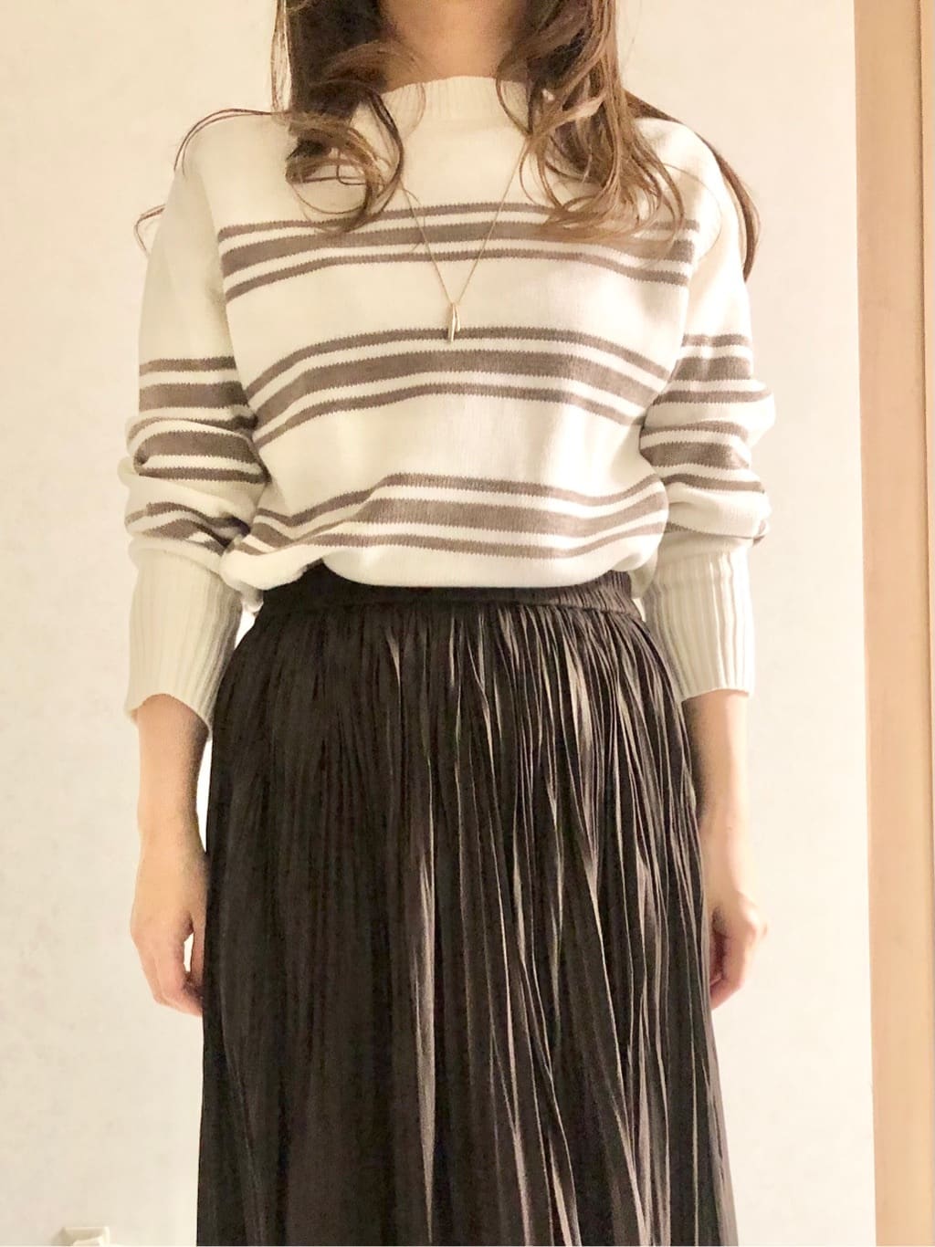 sayuさんの「UNTITLED｜◆【洗える/体型カバー】コットンウールプルオーバーニット」を使ったコーディネート