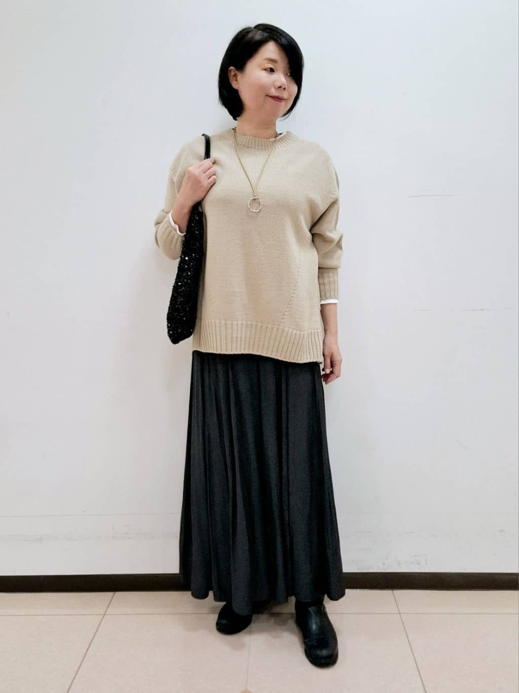 ねぎさんの「UNTITLED｜【柔らか／A4サイズ対応】スパンコールトート」を使ったコーディネート