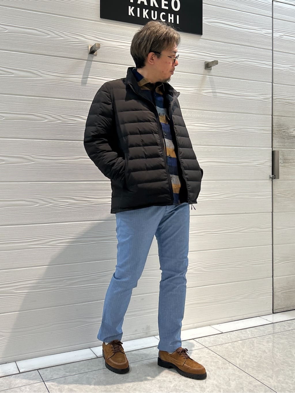 すーさんの「TAKEO KIKUCHI｜【Made in JAPAN】播州織 ヘリンボン ストレート パンツ」を使ったコーディネート