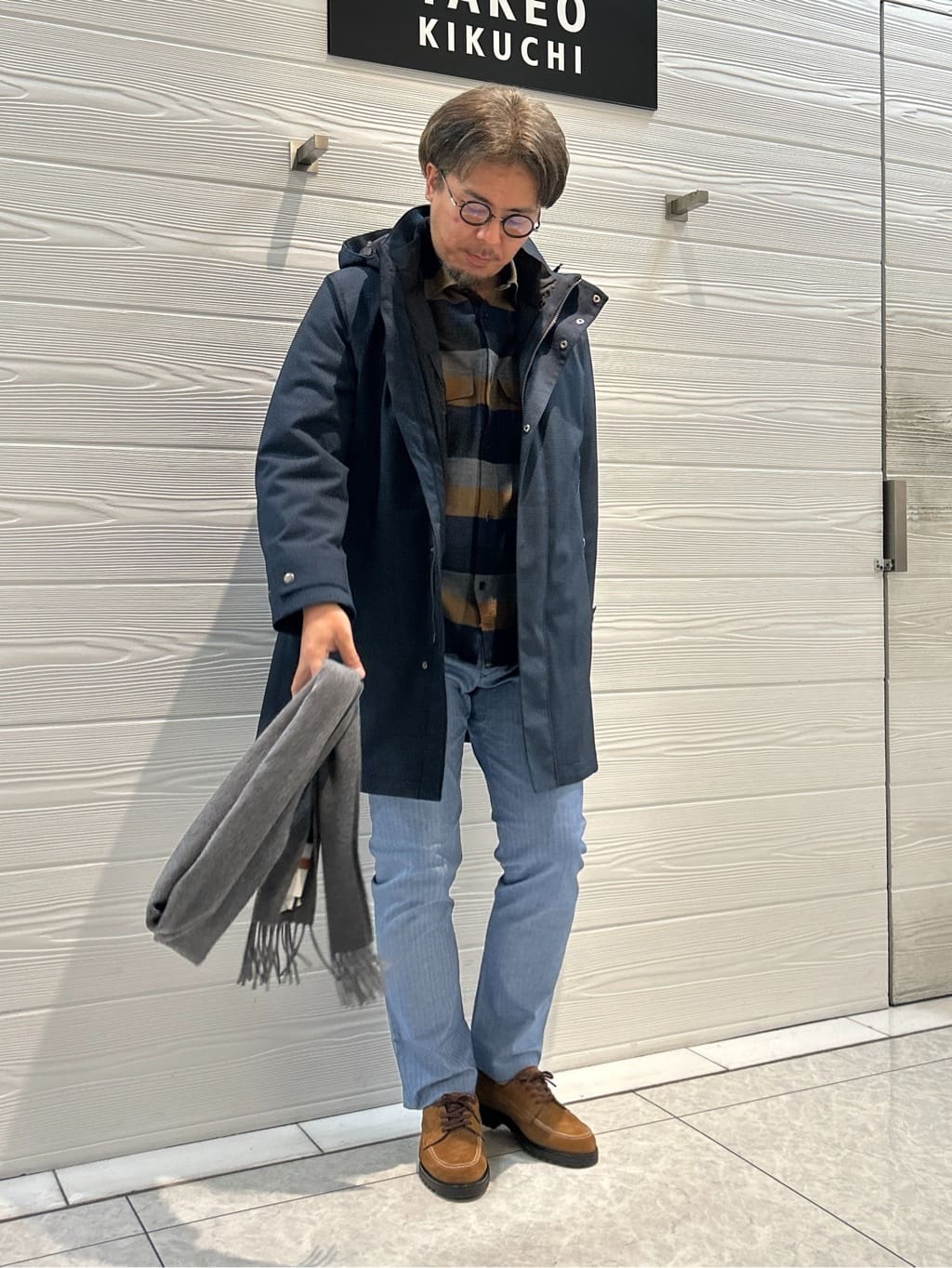 すーさんの「TAKEO KIKUCHI｜【Made in JAPAN】播州織 ヘリンボン ストレート パンツ」を使ったコーディネート