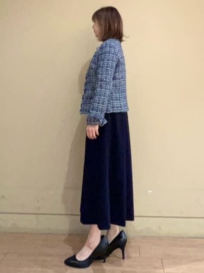 Juneさんの「UNTITLED｜◆【入卒/セレモニー/通勤】ラメツイード ノーカラージャケット」を使ったコーディネート