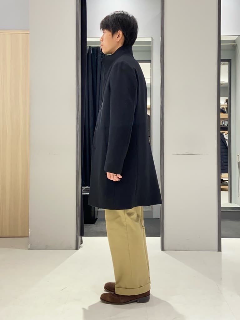 わいずみさんの「TAKEO KIKUCHI｜【ウールカシミヤブレンド】ビーバー調 スタンドカラー コート」を使ったコーディネート