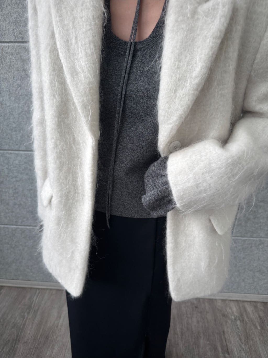 designer yukaさんの「CODE A｜gathered sleeves knit」を使ったコーディネート