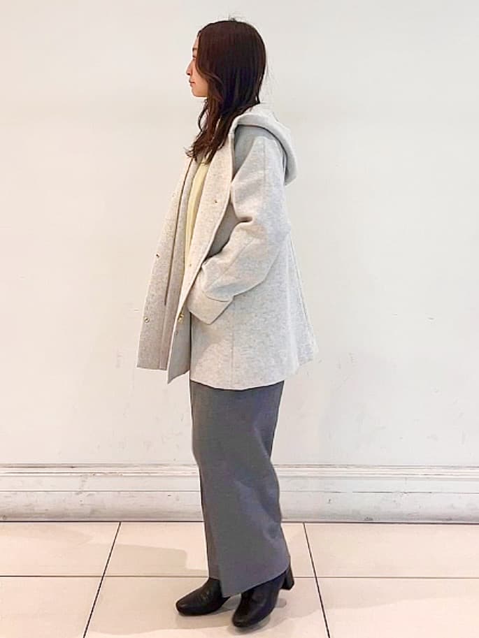 saito.さんの「grove｜◆フーデットミドルコート」を使ったコーディネート