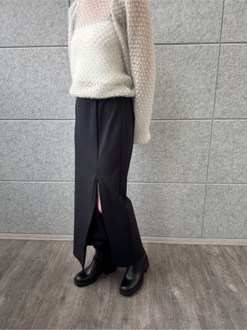 designer yukaさんの「CODE A｜2way sheer mohair pullover」を使ったコーディネート