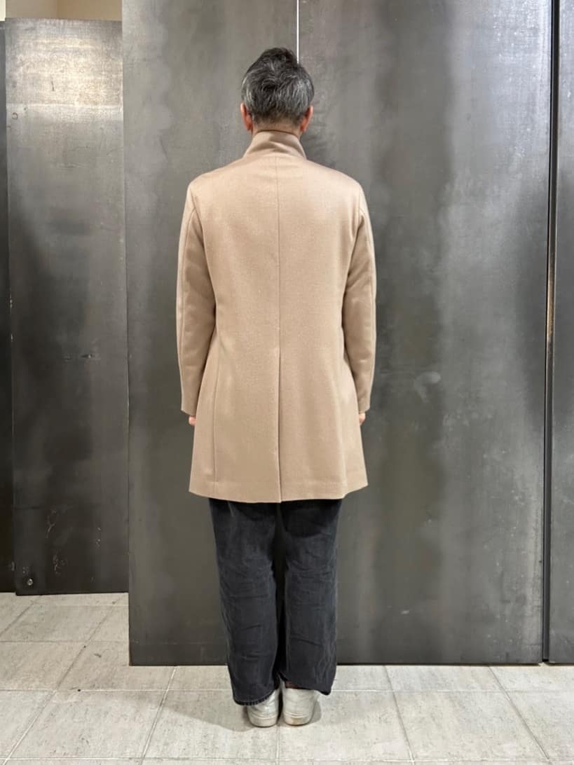 coheyさんの「TAKEO KIKUCHI｜【ウールカシミヤブレンド】ビーバー調 スタンドカラー コート」を使ったコーディネート