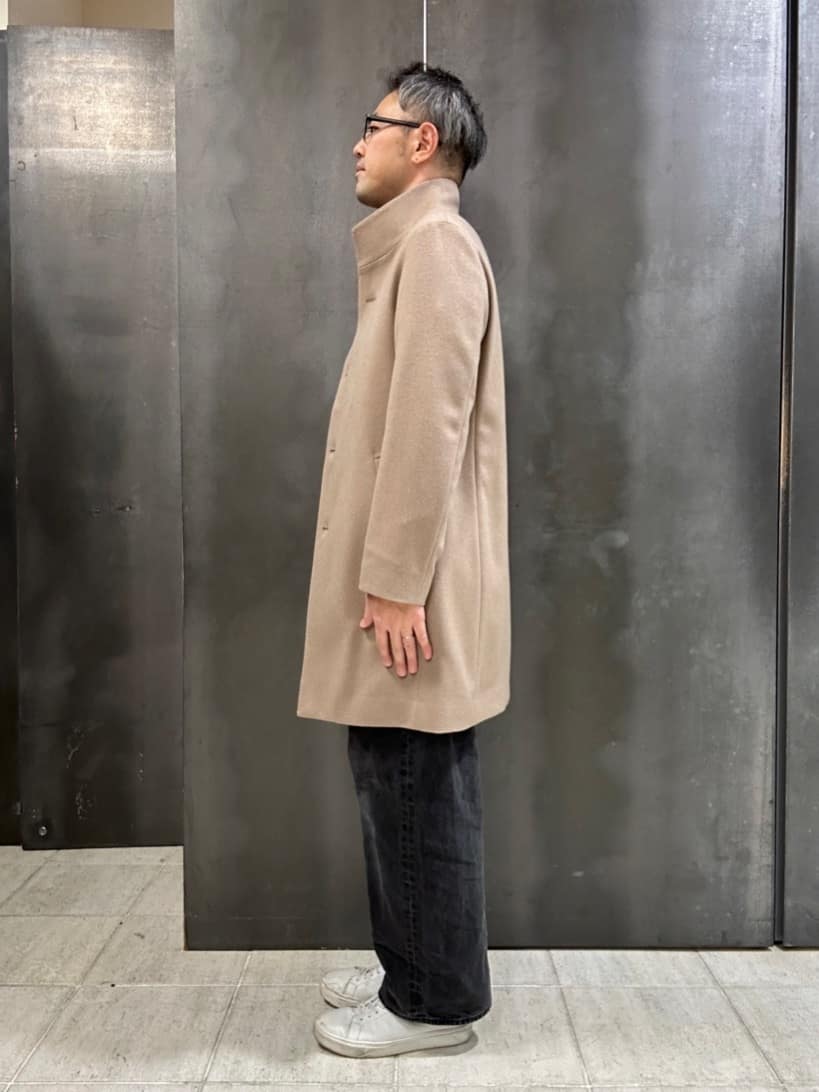 coheyさんの「TAKEO KIKUCHI｜【ウールカシミヤブレンド】ビーバー調 スタンドカラー コート」を使ったコーディネート