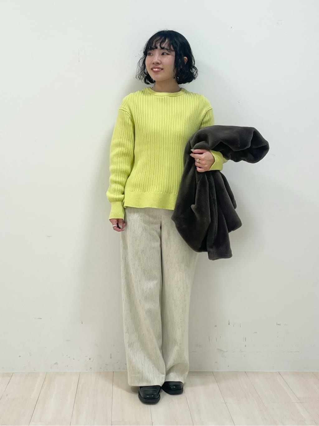 kanaさんの「INDIVI｜◆【コットン混／洗える】ミニケーブル柄ニット」を使ったコーディネート