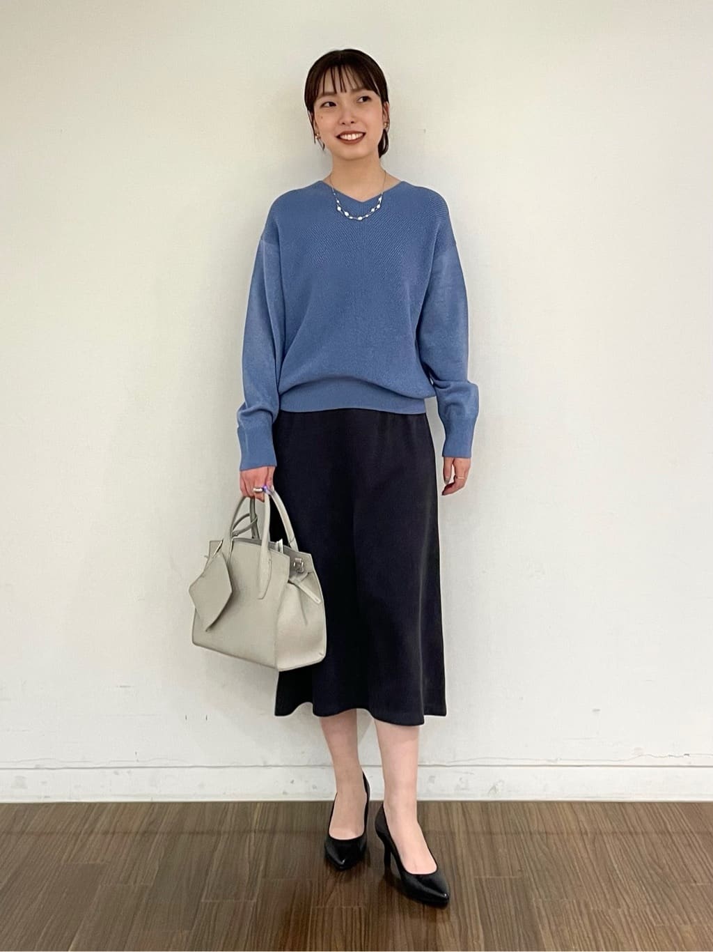 ねねさんの「INDIVI｜◆ランダム淡水パール2連ネックレス」を使ったコーディネート