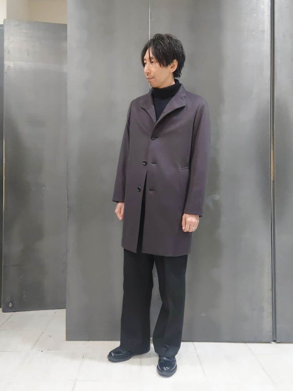 kawamuさんの「TAKEO KIKUCHI｜【ウールカシミヤブレンド】ビーバー調 スタンドカラー コート」を使ったコーディネート