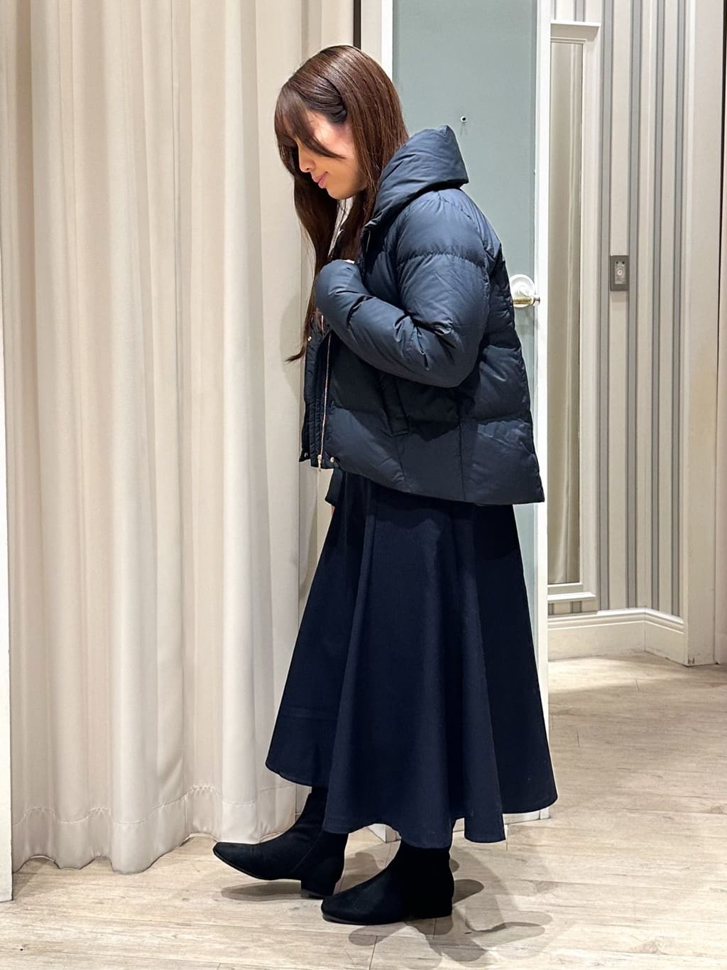 Ririさんの「grove｜◆サイド釦フレアスカート」を使ったコーディネート