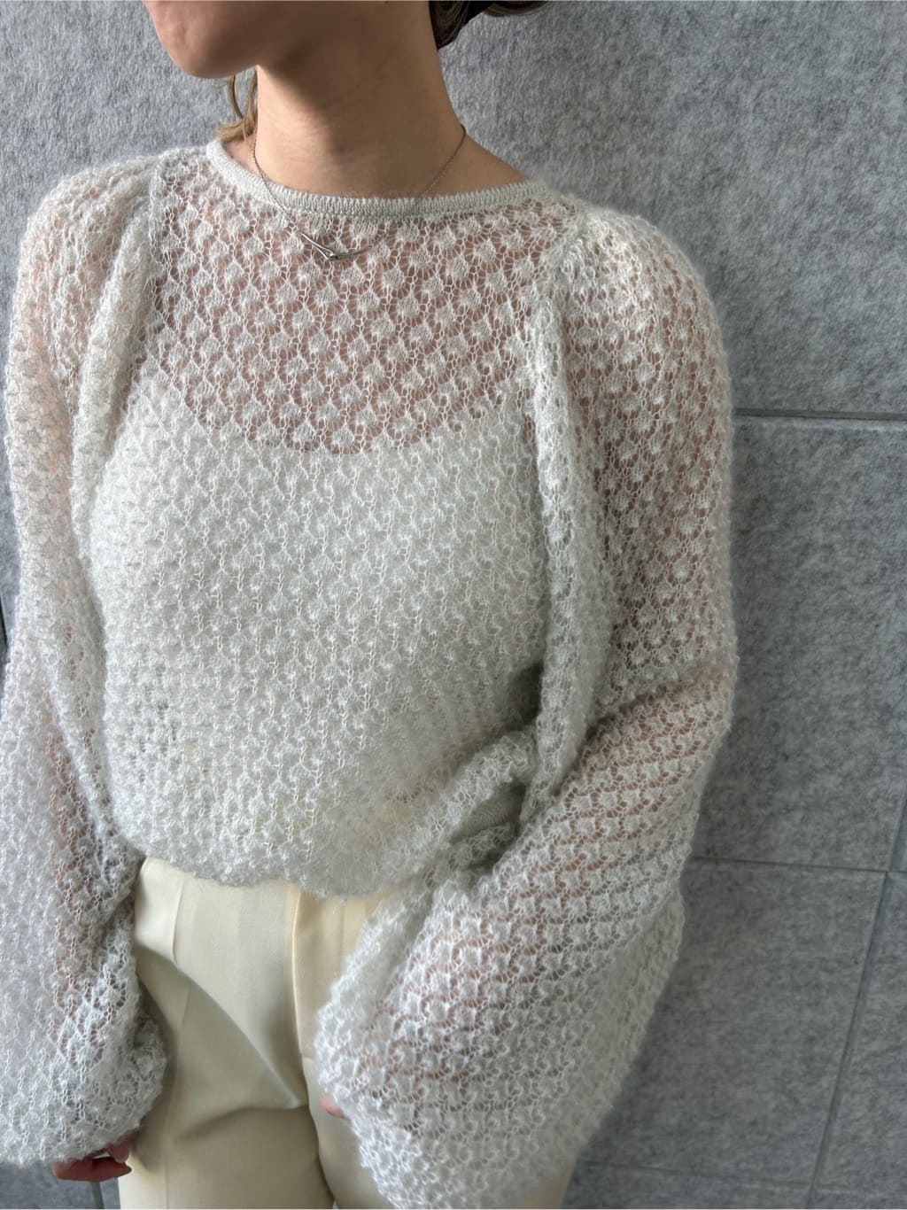 honoka Aさんの「CODE A｜2way sheer mohair pullover」を使ったコーディネート