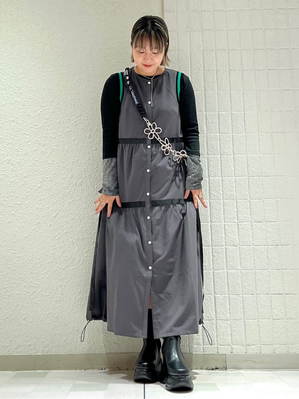 TAKAさんの「ESPERANZA｜スニーカーソールニットショートブーツ」を使ったコーディネート
