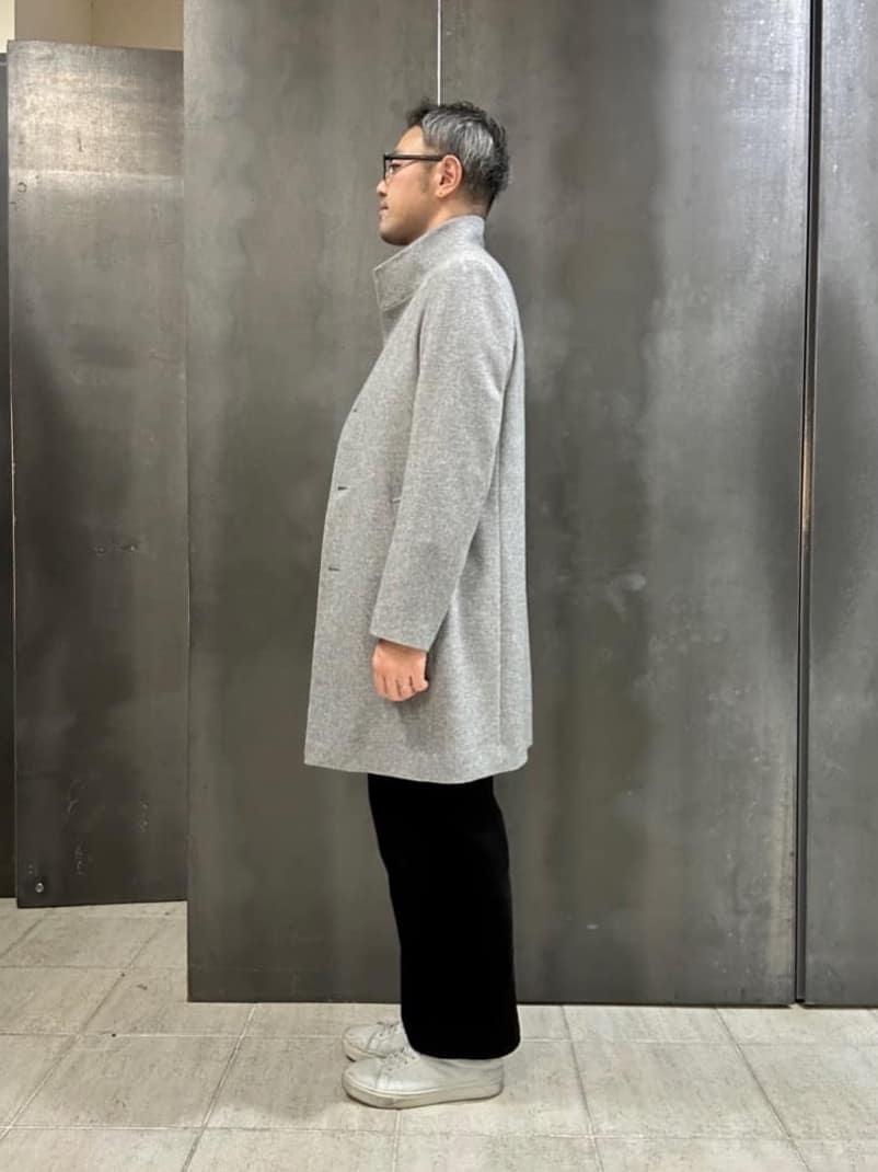 coheyさんの「TAKEO KIKUCHI｜【ウールカシミヤブレンド】ビーバー調 スタンドカラー コート」を使ったコーディネート