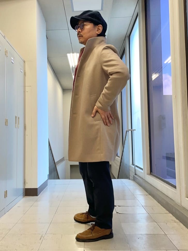 MAKOTO AIさんの「TAKEO KIKUCHI｜【ウールカシミヤブレンド】ビーバー調 スタンドカラー コート」を使ったコーディネート