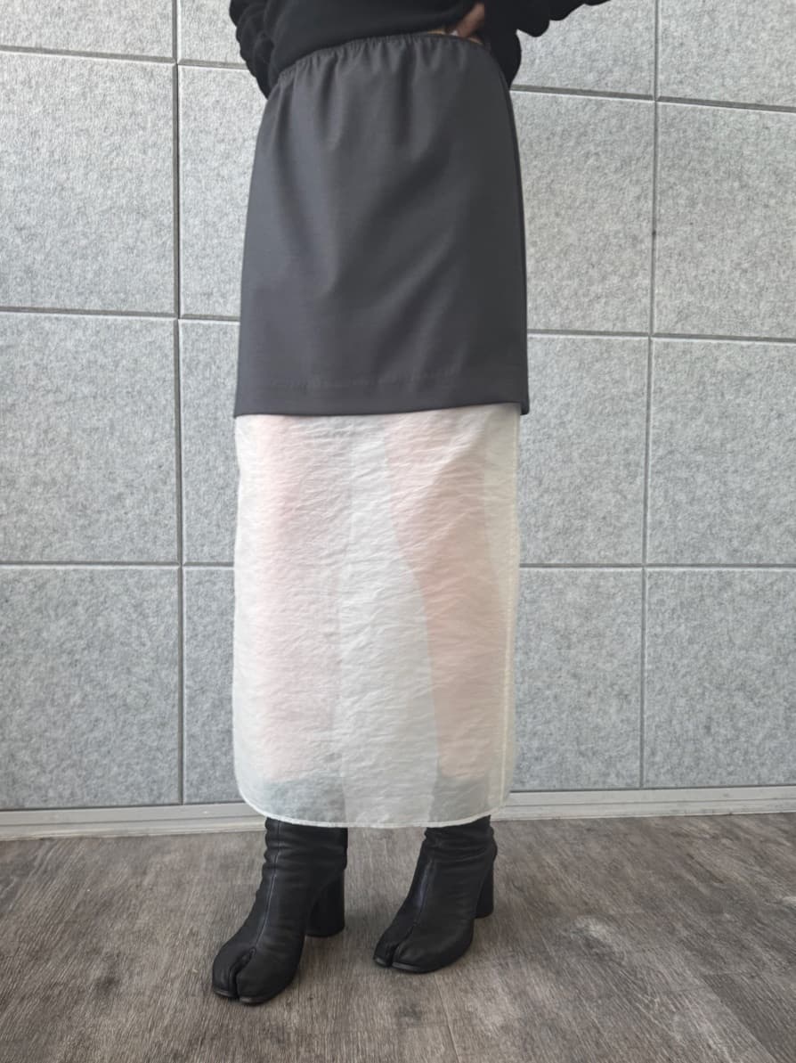 designer yukaさんの「CODE A｜gathered sleeves knit」を使ったコーディネート
