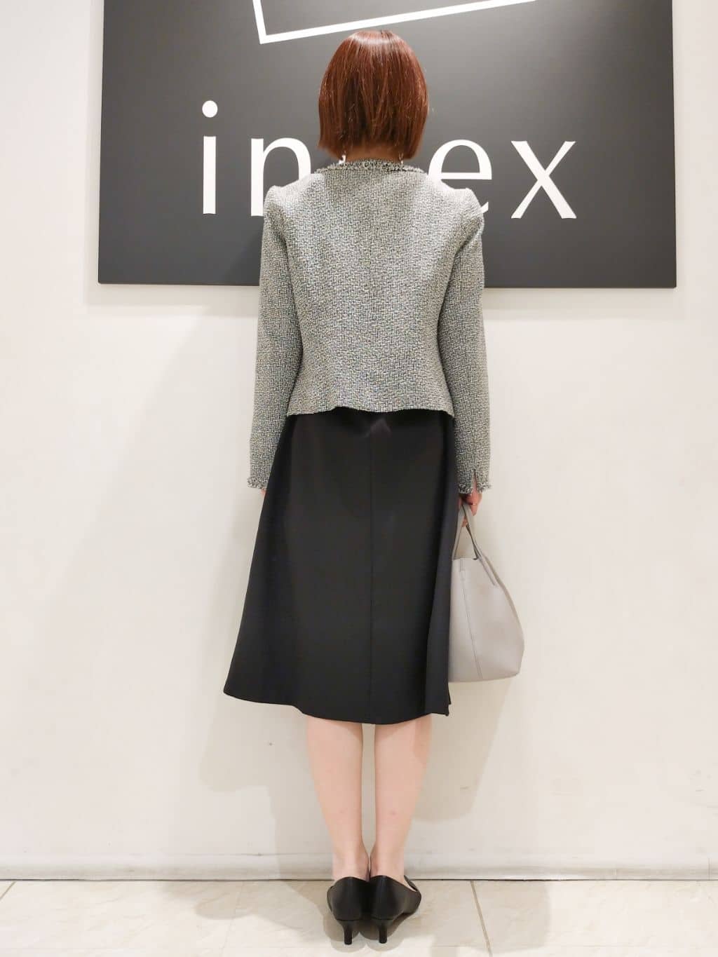 n.さんの「index｜◆＜通勤・セレモニー／セットアップ対応＞ノーカラーツイードジャケット【洗える】」を使ったコーディネート