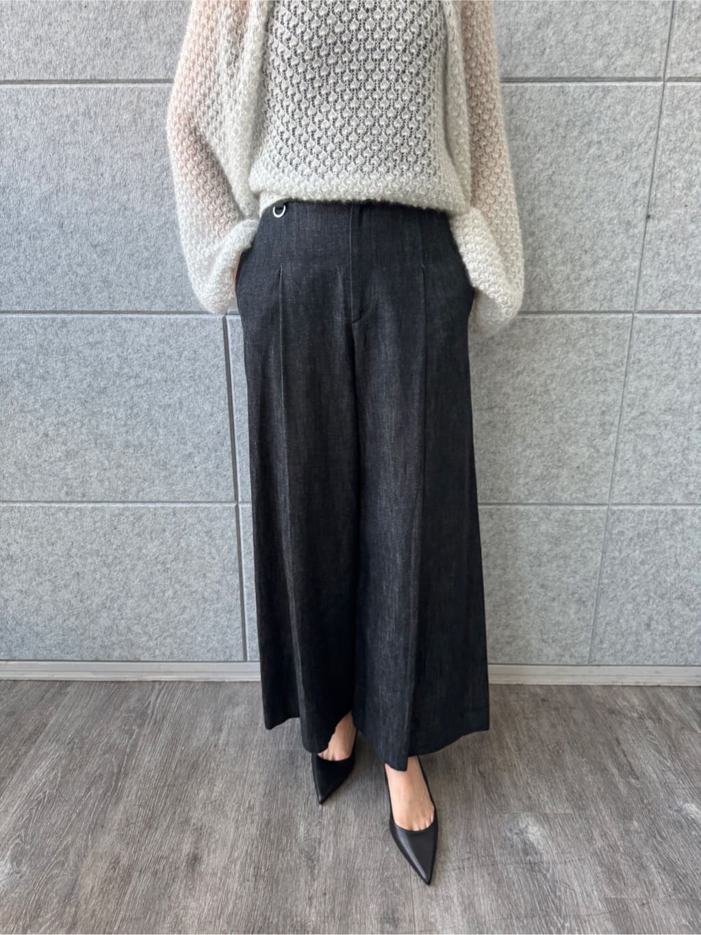 uchi__yamaさんの「CODE A｜2way sheer mohair pullover」を使ったコーディネート