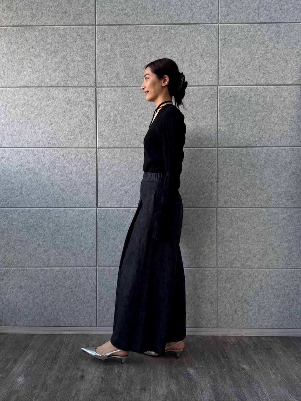 uchi__yamaさんの「CODE A｜gathered sleeves knit」を使ったコーディネート