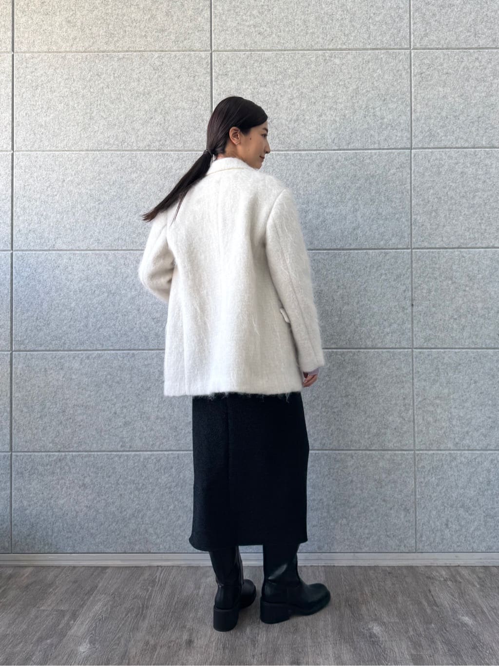 uchi__yamaさんの「CODE A｜shaggy jacket coat」を使ったコーディネート