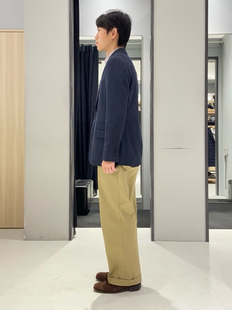 わいずみさんの「TAKEO KIKUCHI｜ハットモチーフ ジャカード ストライプ シャツ」を使ったコーディネート
