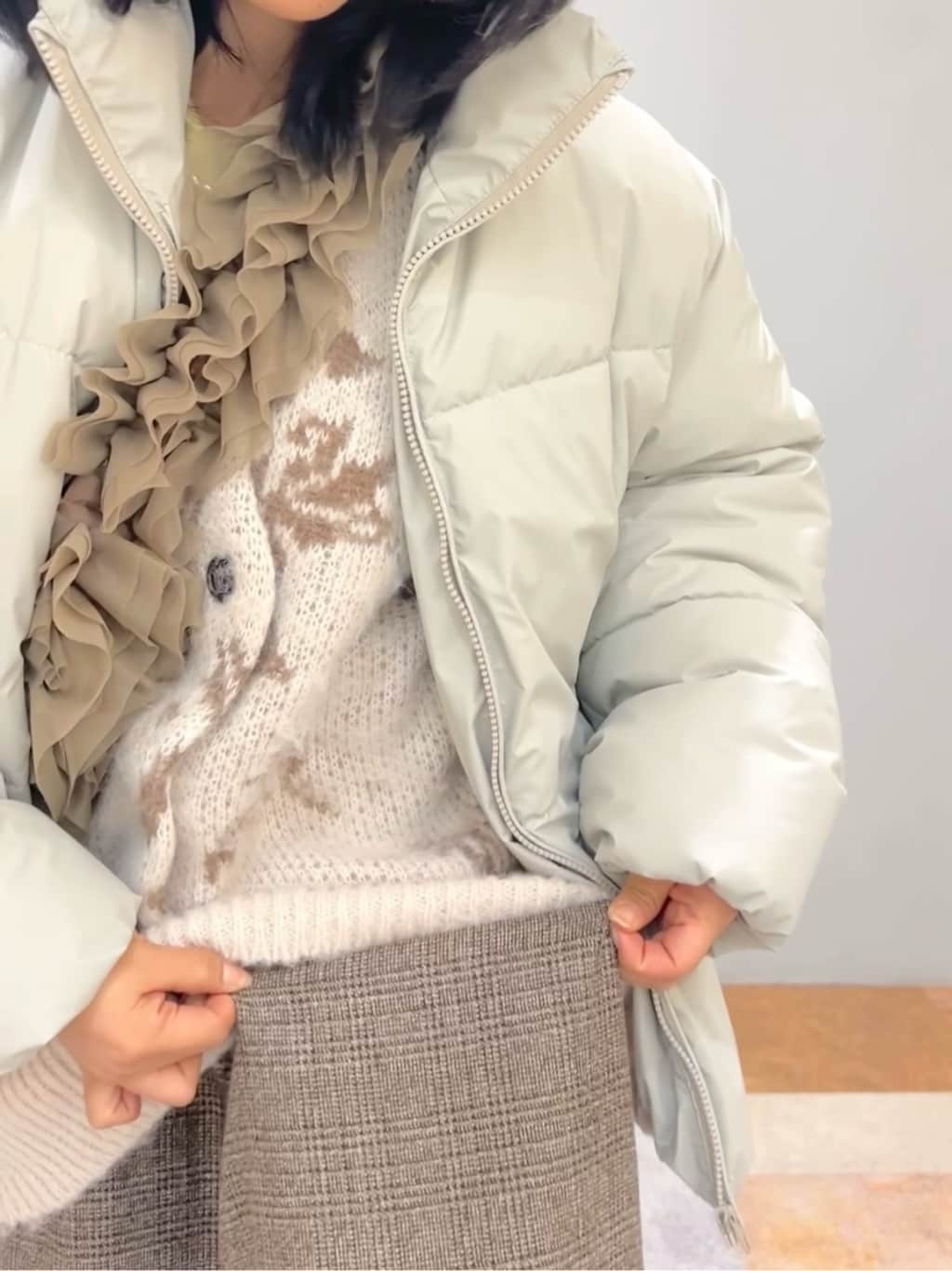 ひらのみさんの「THE SHOP TK｜◆【毛玉になりにくい/蓄熱性】春色_美人ガーターニット/洗える/体形カバー」を使ったコーディネート
