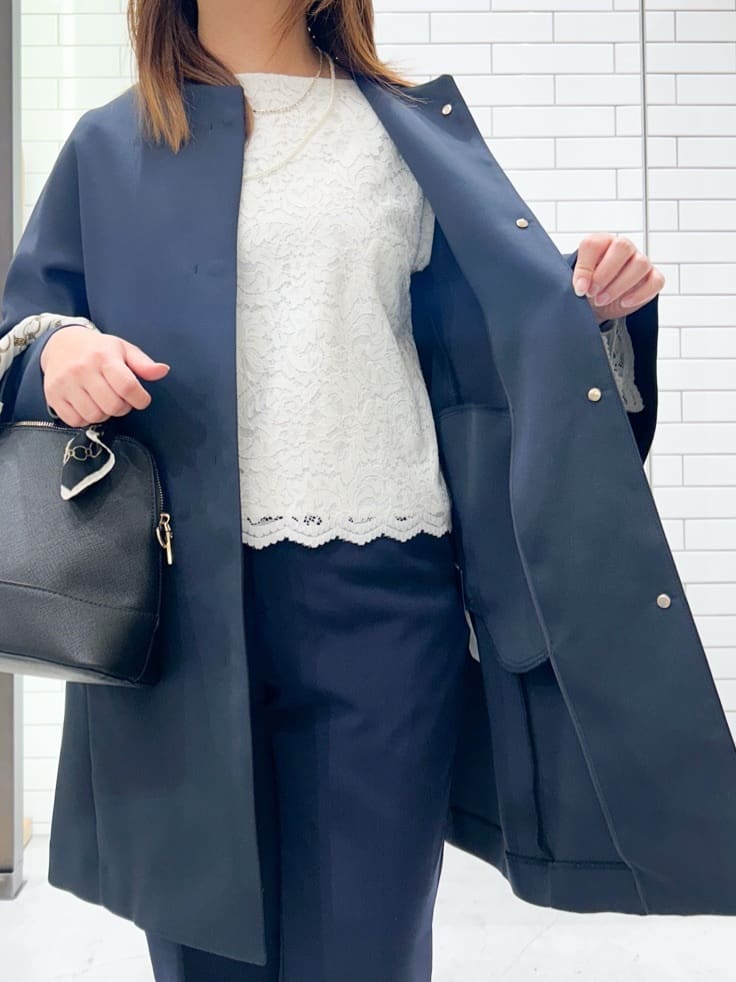 chicchi♪さんの「OPAQUE.CLIP｜◆フレアスリーブミドルコート【洗える】」を使ったコーディネート