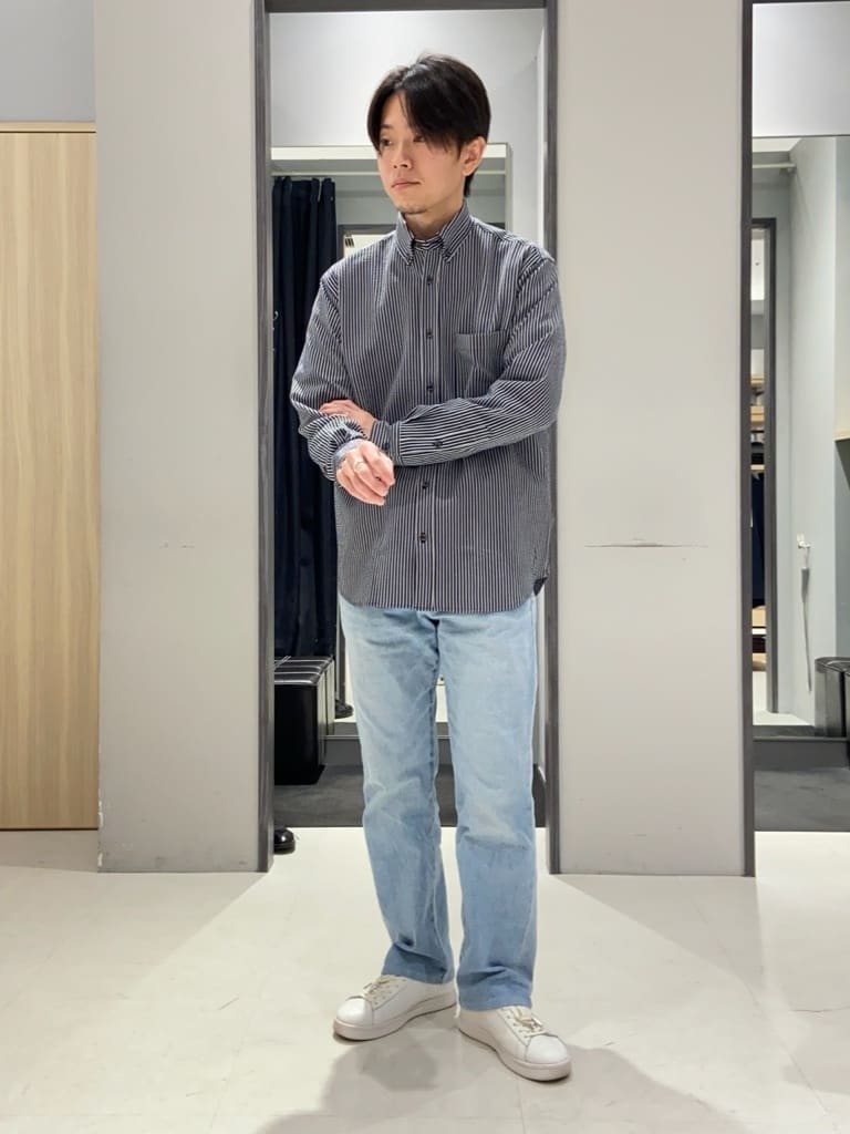 わいずみさんの「TAKEO KIKUCHI｜【抗菌防臭/シーズンレス】シアサッカー ジャージシャツ」を使ったコーディネート