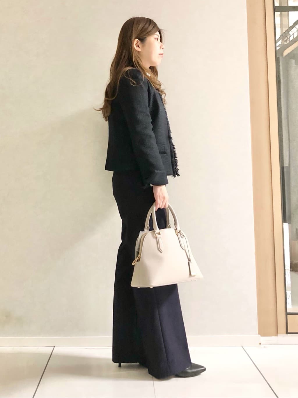 sayuさんの「UNTITLED｜◆【入卒/セレモニー/通勤】ラメツイード ノーカラージャケット」を使ったコーディネート