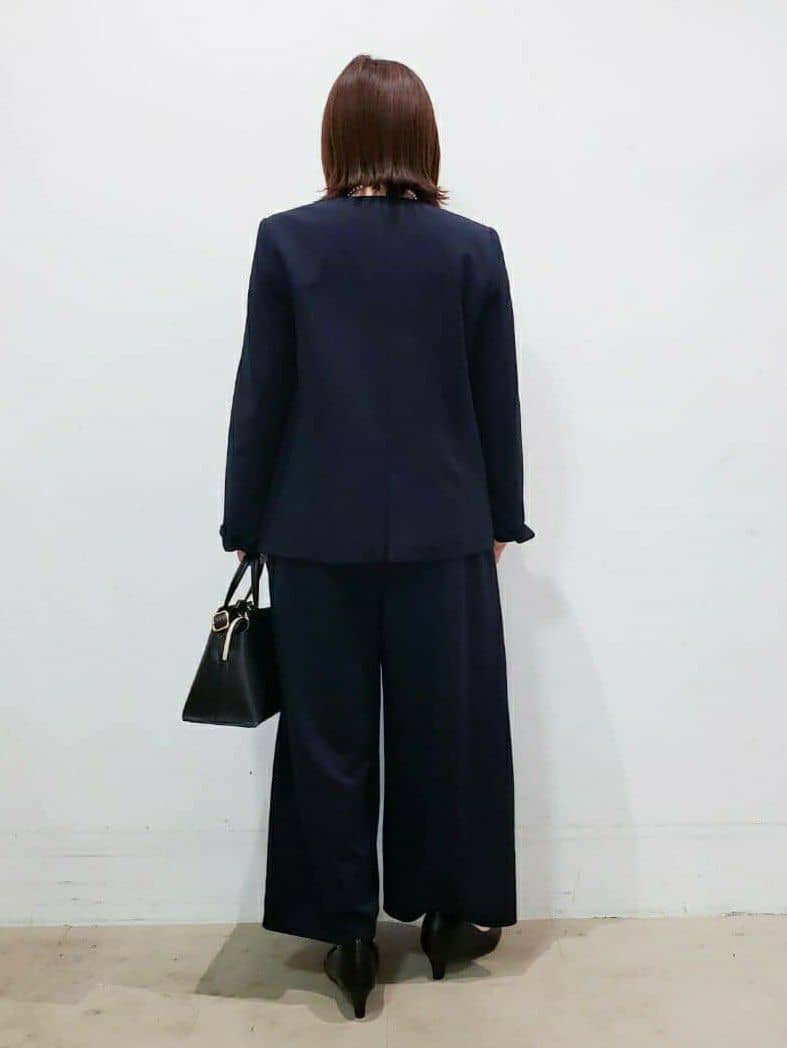 TSUCHIYAさんの「SHOO･LA･RUE｜◆【洗える/S-3L/セットアップ可】セレモニーや通勤に カットジョーゼット Vネックジャケット」を使ったコーディネート