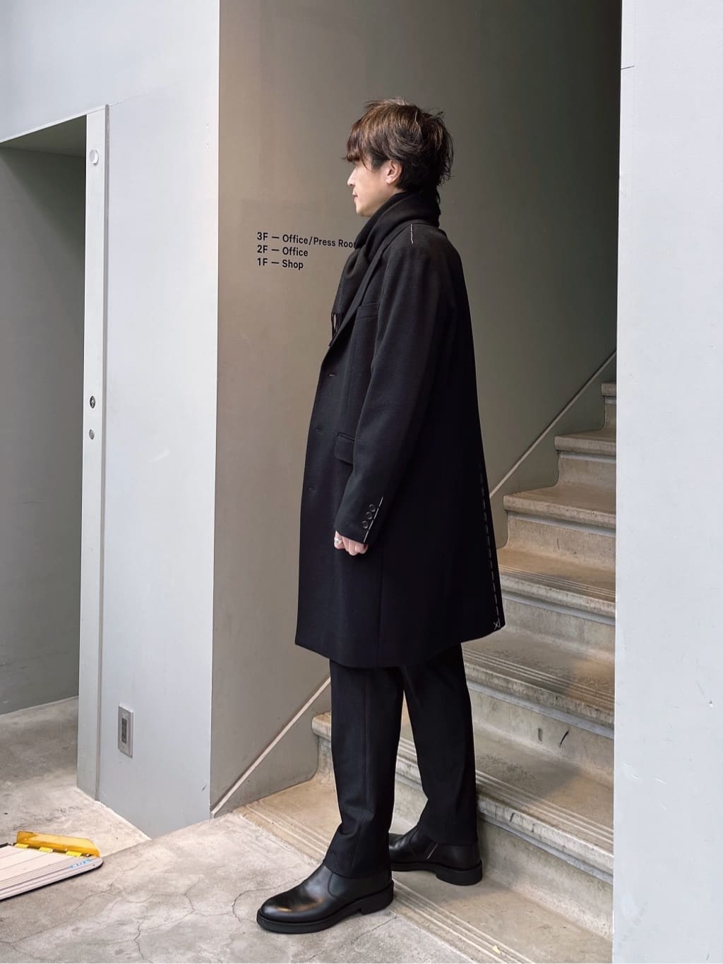 Shintaroさんの「TAKEO KIKUCHI｜ウールカシミヤブレンド チェスターコート」を使ったコーディネート