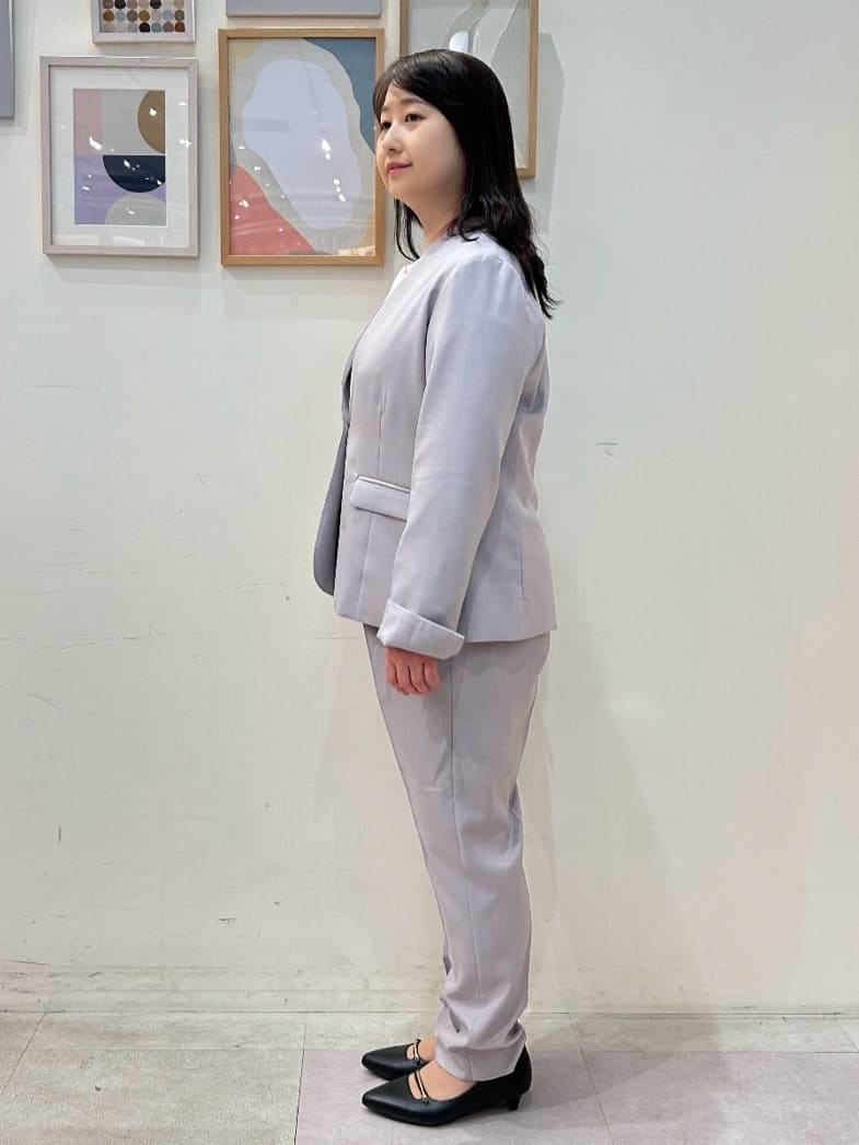 vanseさんの「SHOO･LA･RUE｜◆【S-LL/セットアップ可/通勤/セレモニー】ノーカラージャケット」を使ったコーディネート