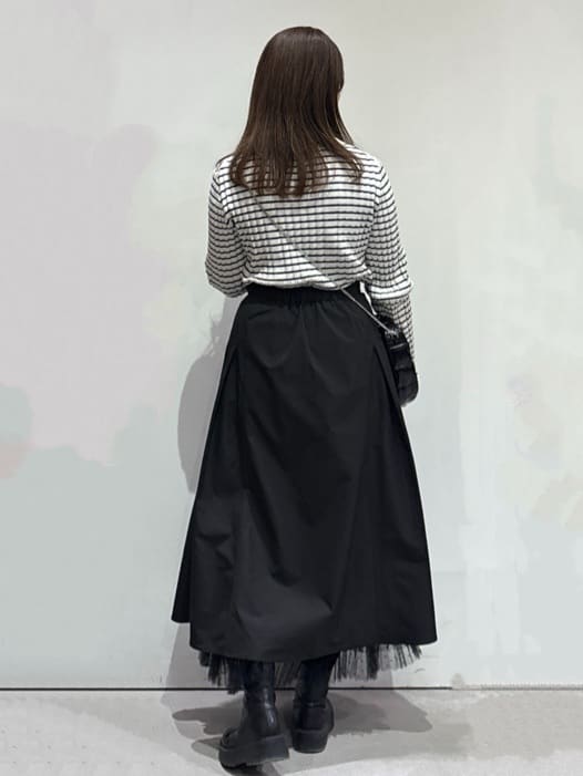 まみさんの「OPAQUE.CLIP｜◆《CLASSY掲載》ランダムリブポロ衿ニット【洗濯機洗い可】」を使ったコーディネート