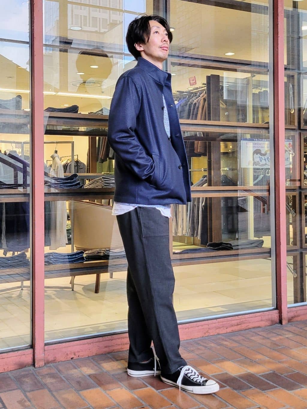 piroyaさんの「TAKEO KIKUCHI｜【DOWN FABRIC】ダウンファブリック スタンドカラーブルゾン」を使ったコーディネート