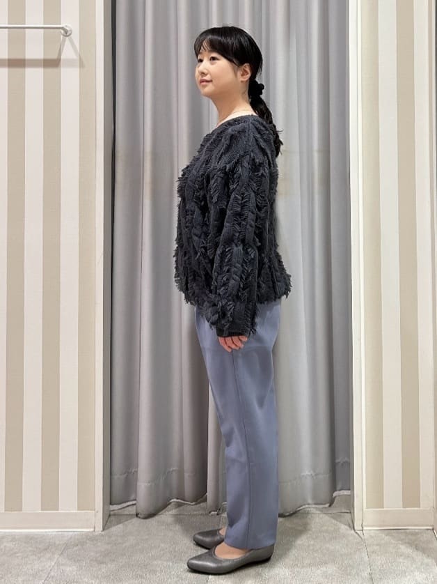 vanseさんの「SHOO･LA･RUE｜◆【S-LL】一枚で主役級。フリンジが目を惹くゆるニット」を使ったコーディネート