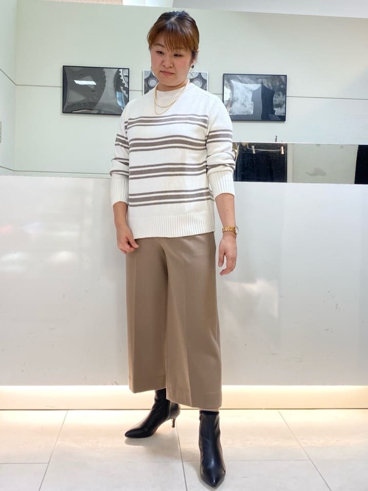 Ayaさんの「UNTITLED｜◆【洗える/体型カバー】コットンウールプルオーバーニット」を使ったコーディネート