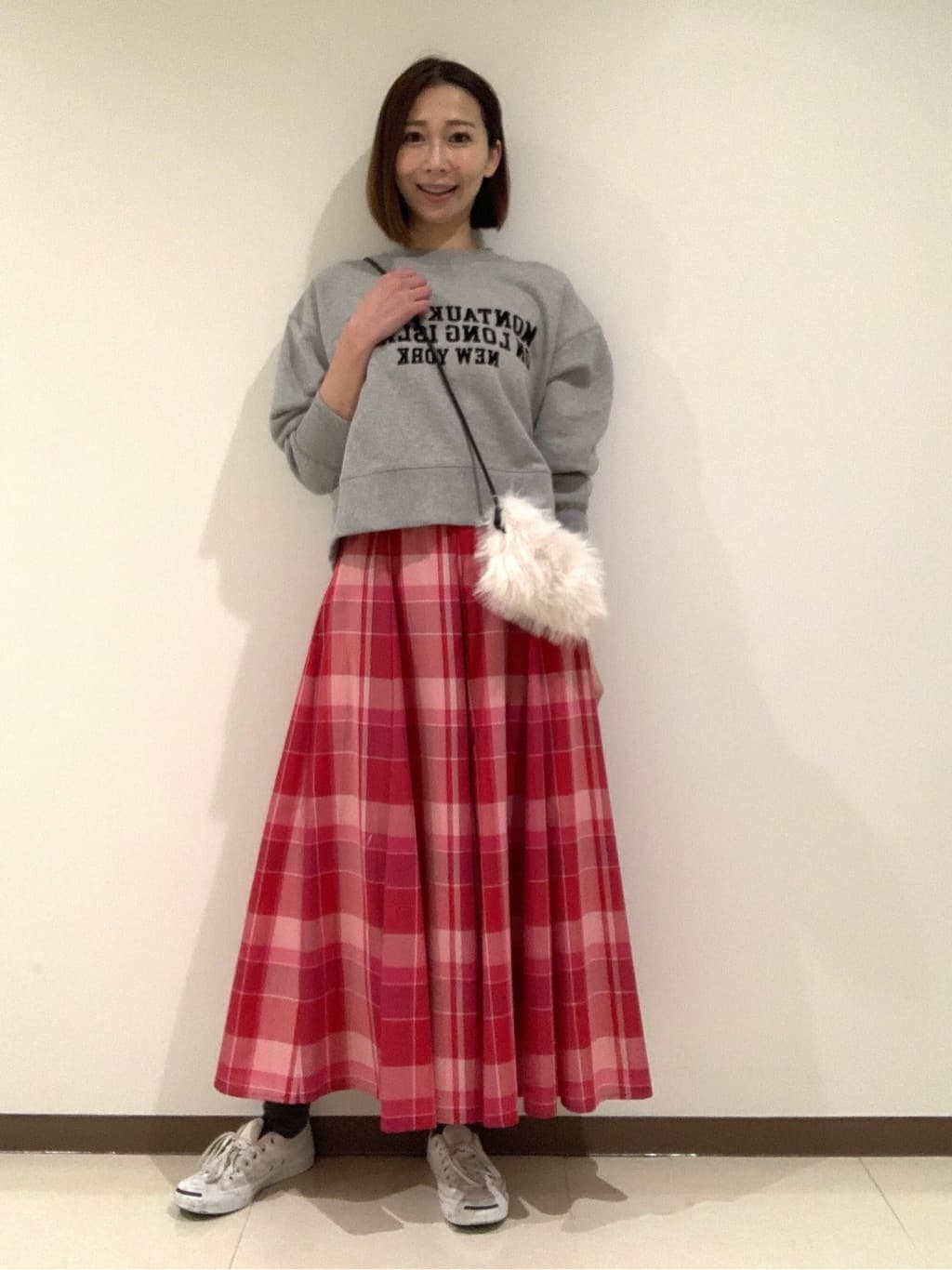 Yukaさんの「Dessin｜◆【ウエストゴム・4サイズ展開】映えチェック柄スカート（XS～L）」を使ったコーディネート