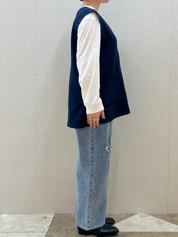 chiakiさんの「OPAQUE.CLIP｜◆刺繍ロゴトップス【洗濯機洗い可】」を使ったコーディネート