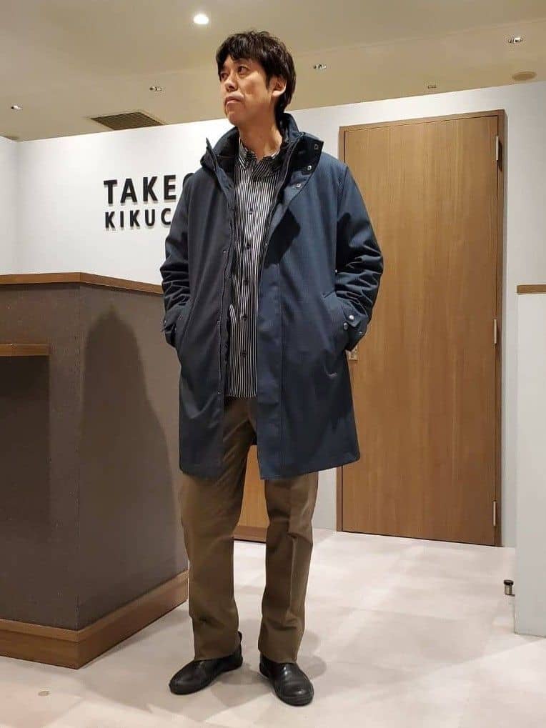 ishidaさんの「TAKEO KIKUCHI｜【3WAY】ハウンズトゥース ダウンライナー コート」を使ったコーディネート