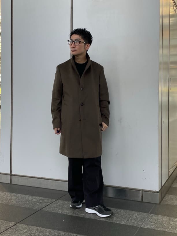 加藤裕樹さんの「TAKEO KIKUCHI｜【ウールカシミヤブレンド】ビーバー調 スタンドカラー コート」を使ったコーディネート