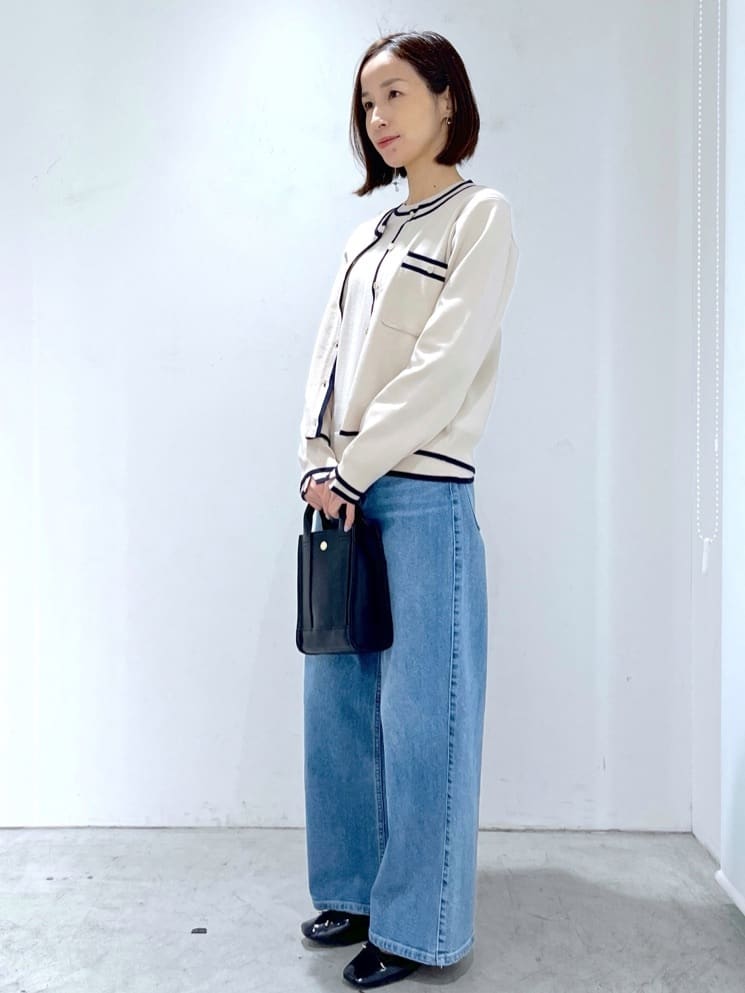 yuuさんの「OPAQUE.CLIP｜◆配色ラインニット／アンサンブル対応【洗濯機洗い可】」を使ったコーディネート