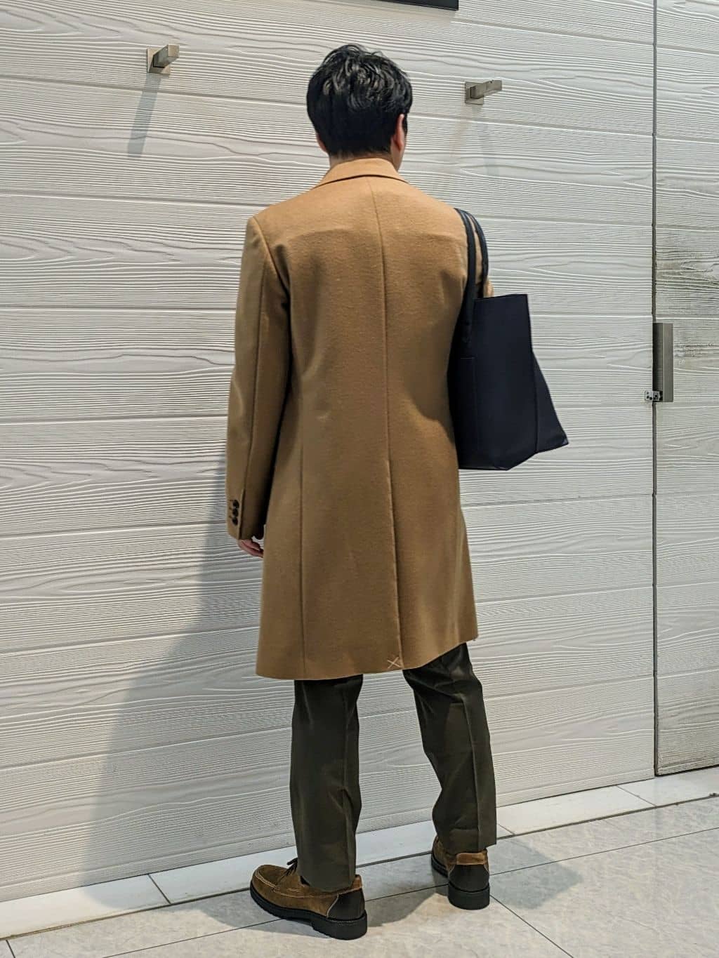 かずさんの「TAKEO KIKUCHI｜ウールカシミヤブレンド チェスターコート」を使ったコーディネート