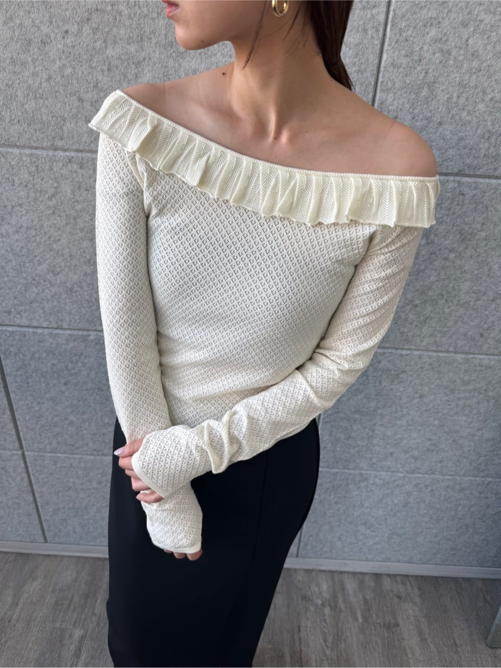 designer yukaさんの「CODE A｜slit jersey skirt」を使ったコーディネート