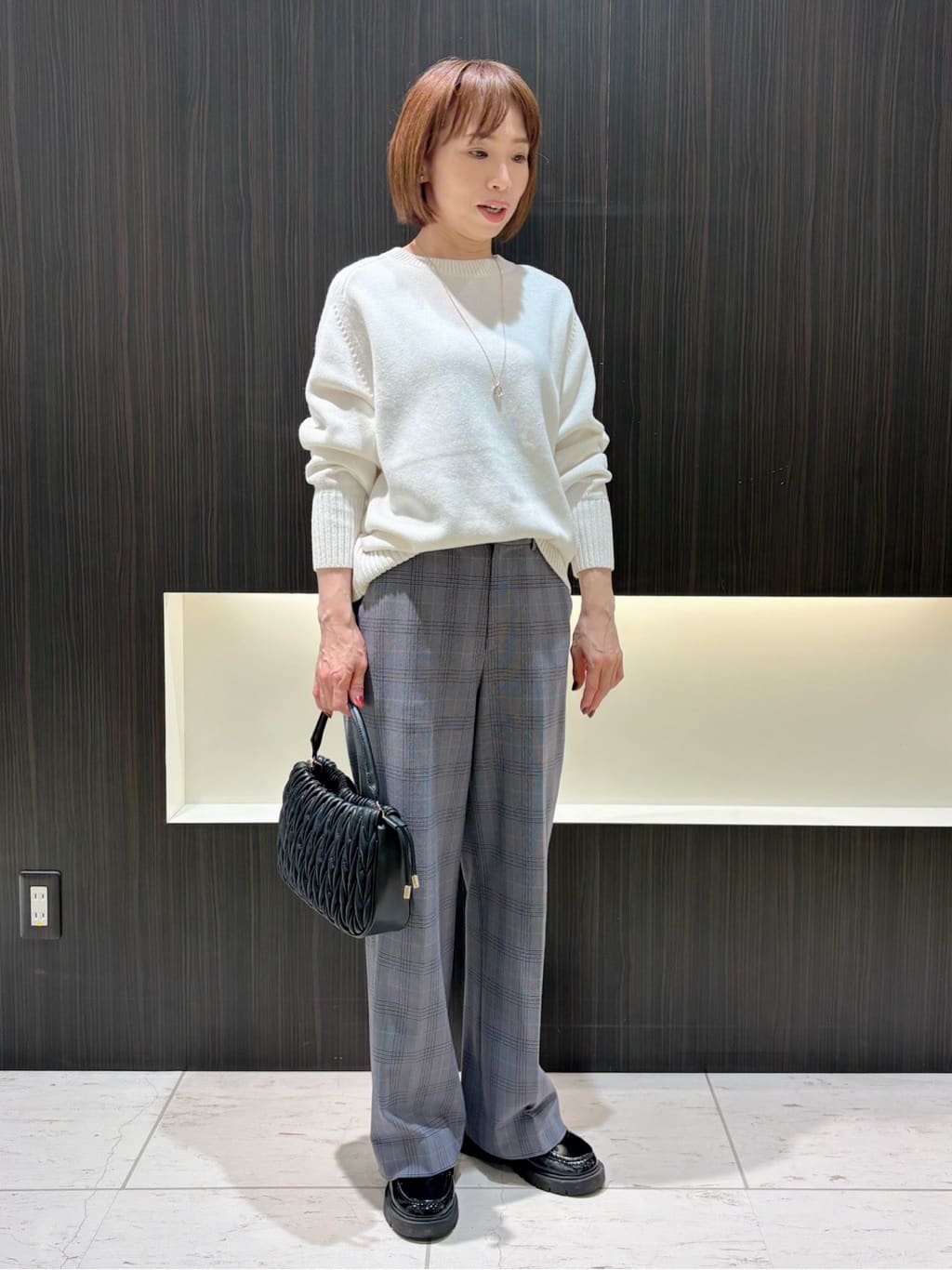 Satoさんの「UNTITLED｜◆【洗える/体型カバー】コットンウールプルオーバーニット」を使ったコーディネート