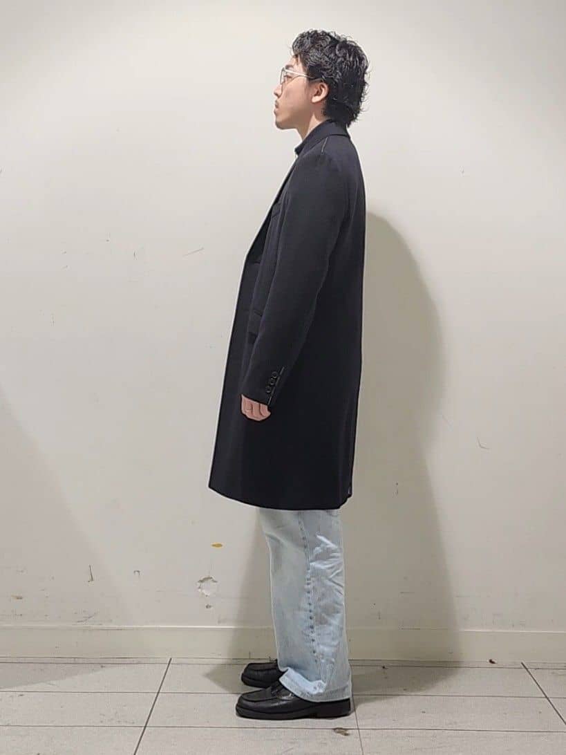 Maedaさんの「TAKEO KIKUCHI｜ウールカシミヤブレンド チェスターコート」を使ったコーディネート