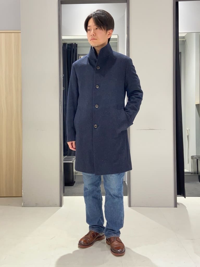 わいずみさんの「TAKEO KIKUCHI｜【ウールカシミヤブレンド】ビーバー調 スタンドカラー コート」を使ったコーディネート