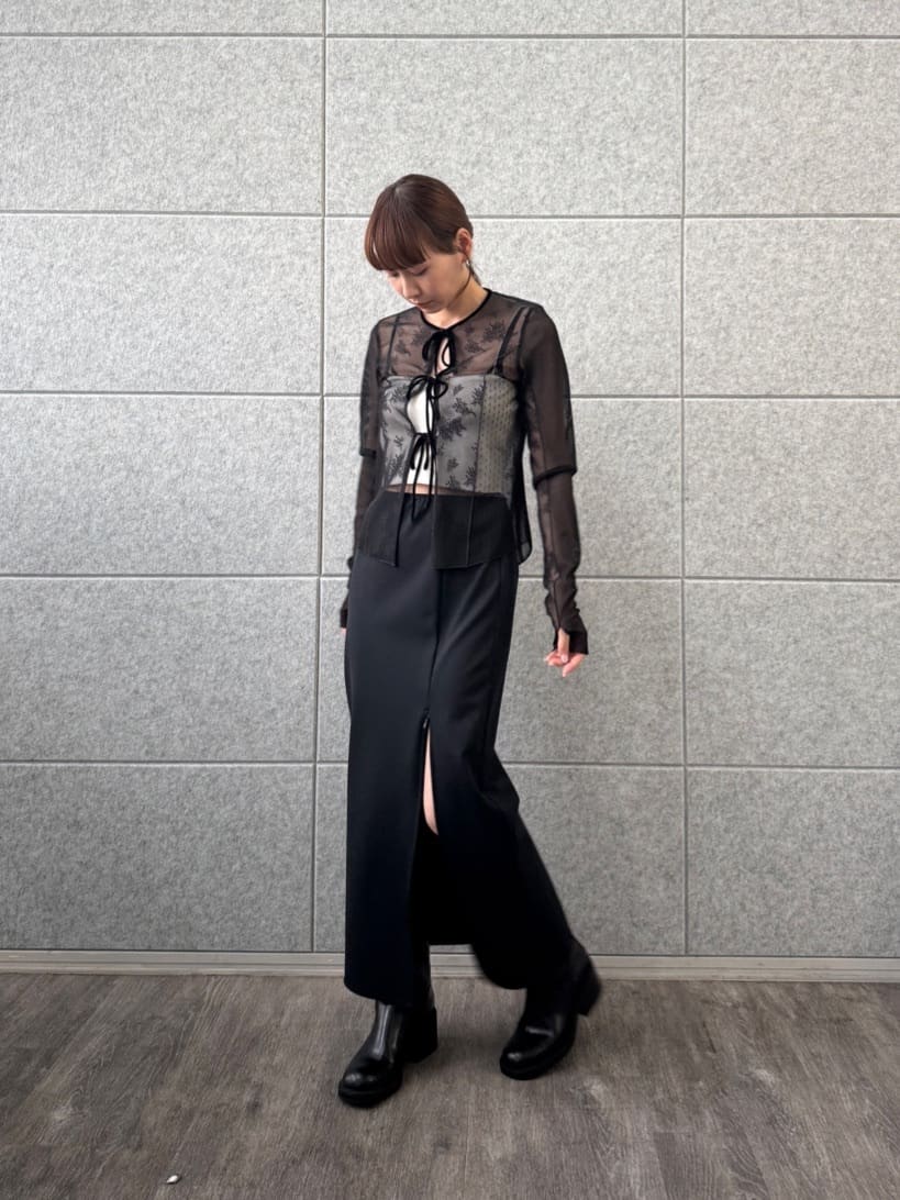 designer yukaさんの「CODE A｜slit jersey skirt」を使ったコーディネート