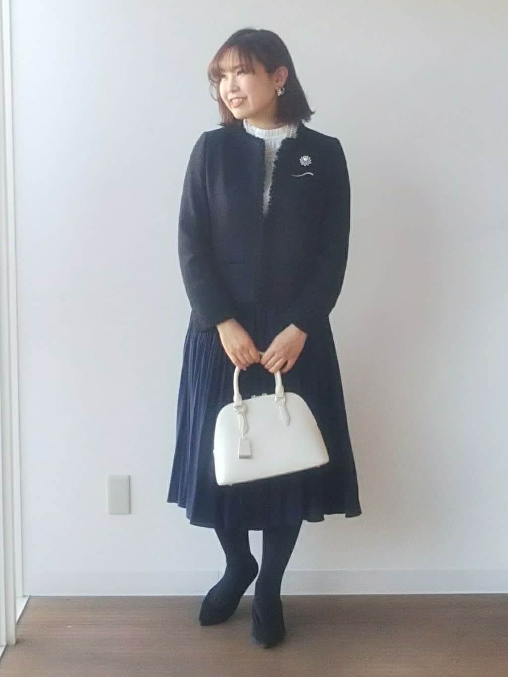 なみきさんの「UNTITLED｜◆【入卒/セレモニー/通勤】ラメツイード ノーカラージャケット」を使ったコーディネート